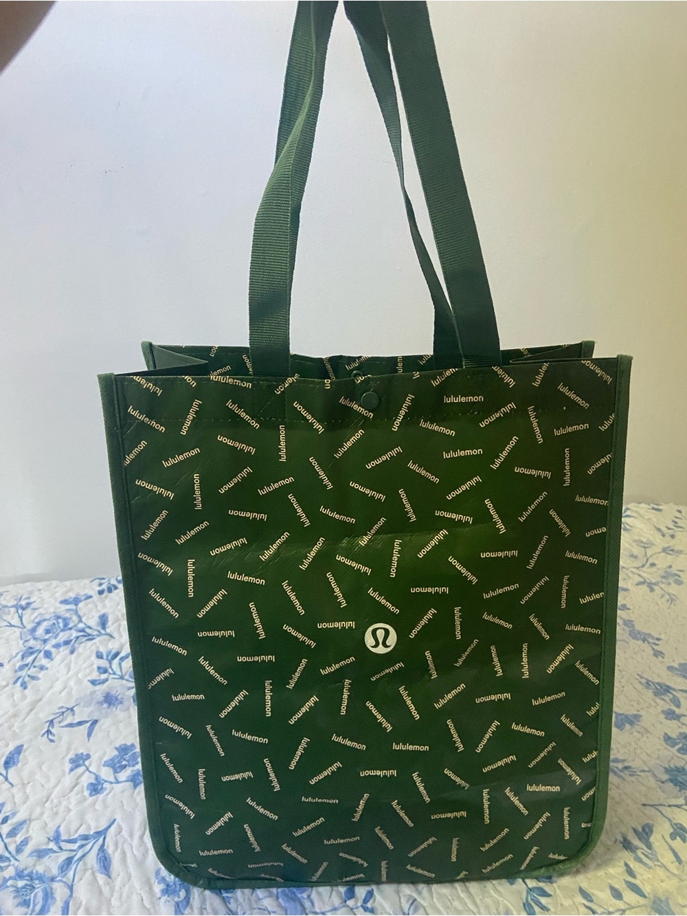 lululemon athletica Forest Green Logo Print Tote